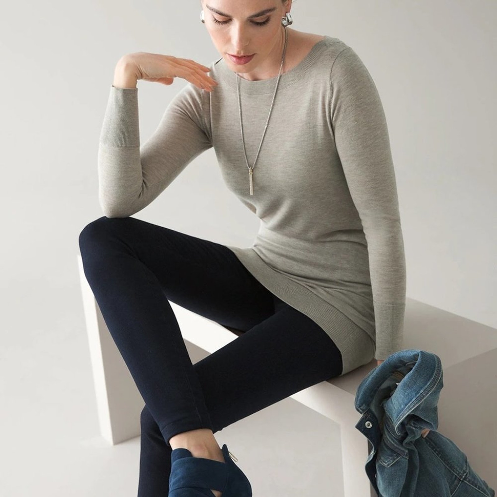 Whbm Dark Rinse Denim Runway Pull-On Slimming Leggings Size 0